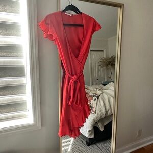 Diane Von Furstenberg Vibrant Orange Silk Blend Dress